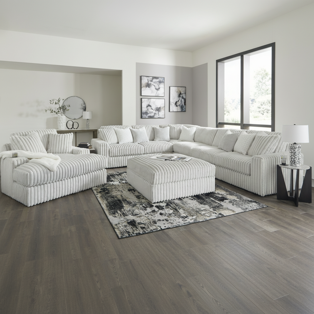 Stupendous 3-Piece Sectional with Chaise