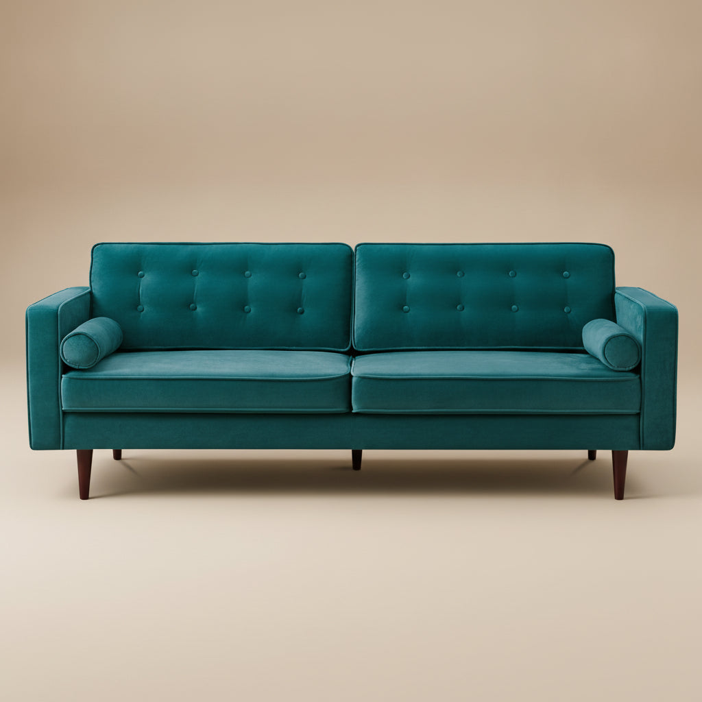 Kirby Teal Velvet Sofa