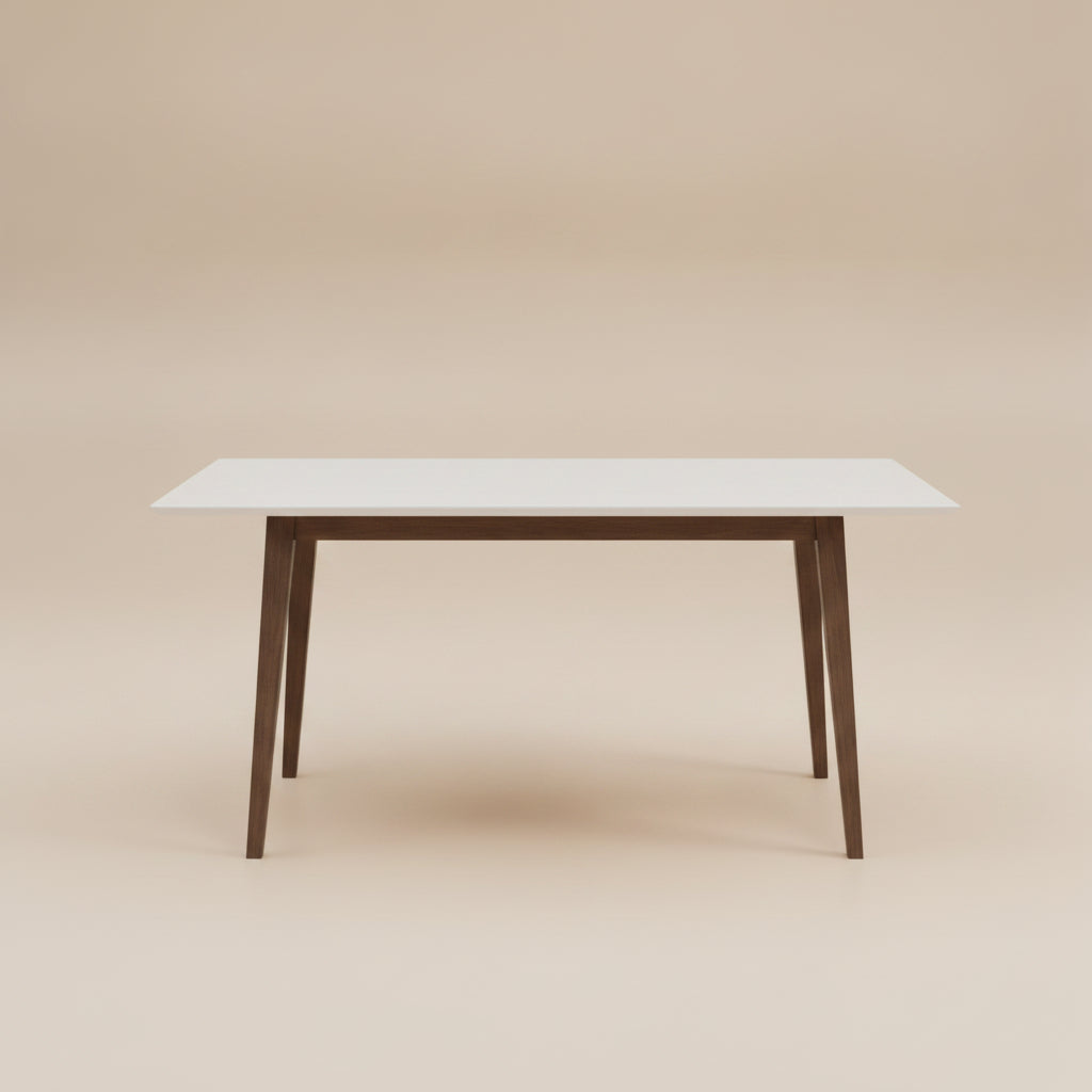 Adira White Top Walnut Large Dining Table