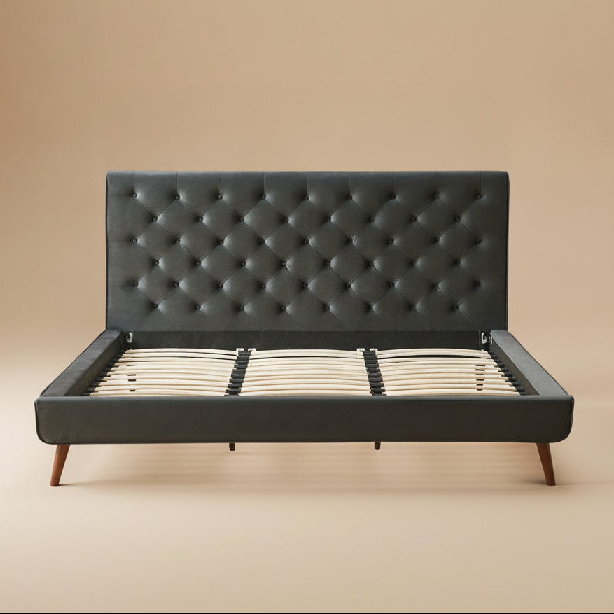 Ashley King Dark Gray Velvet Platform Bed