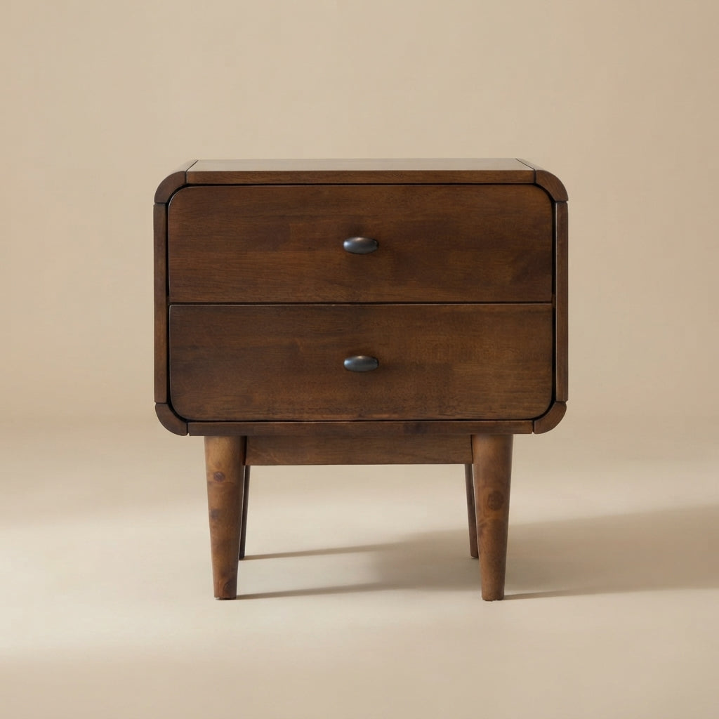 Stein Walnut Mid Century Modern Style Nightstand
