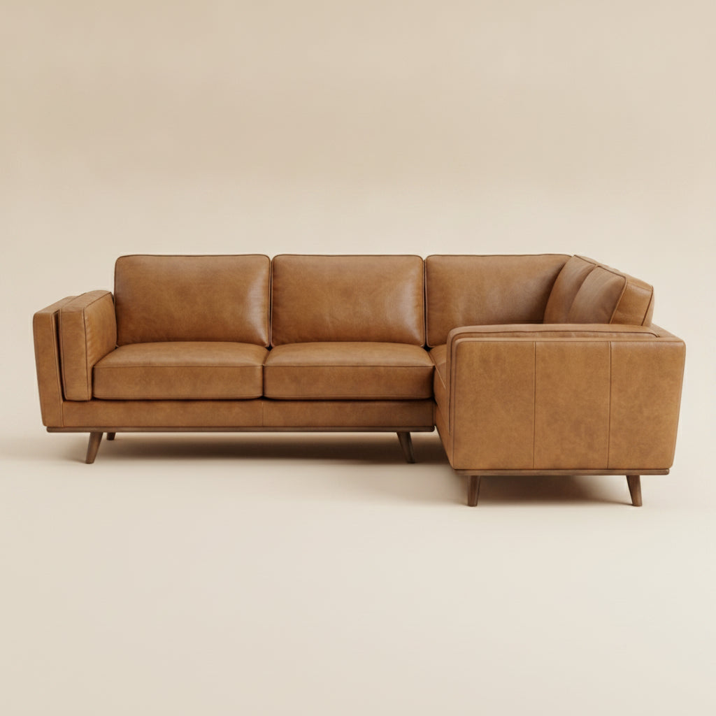 Ernest Tan Leather Corner Sofa