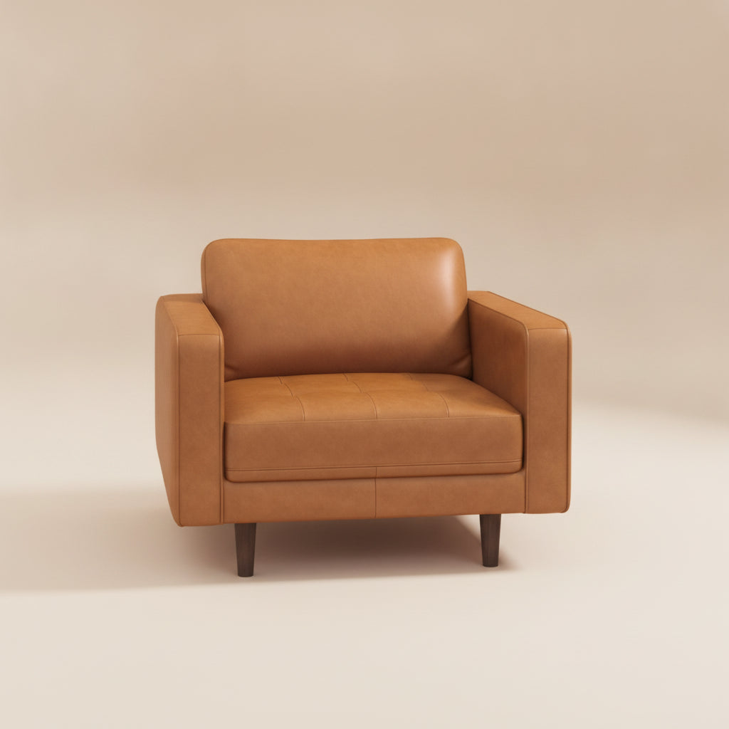 Tessa Tan Leather Leather Lounge Chair