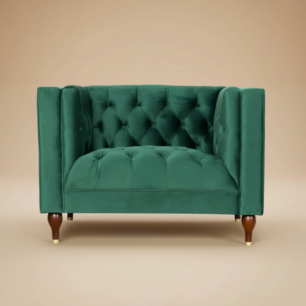 Houston Green Velvet Armchair