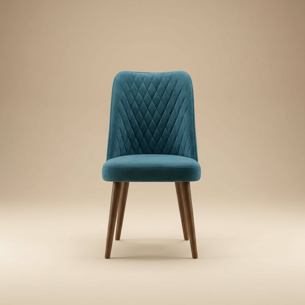 Evette Mid Century Modern Teal Dining Chair - Set of 2