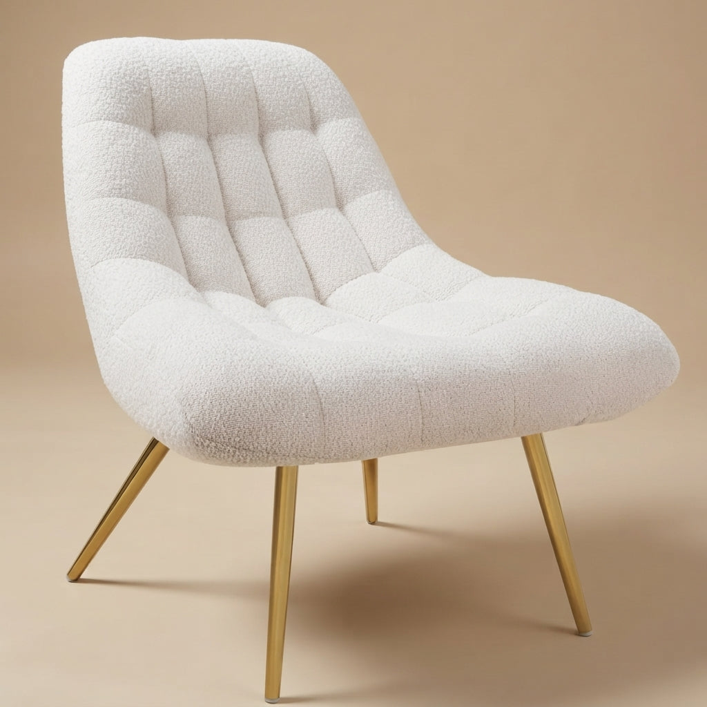 Edna Beige Boucle Lounge Chair