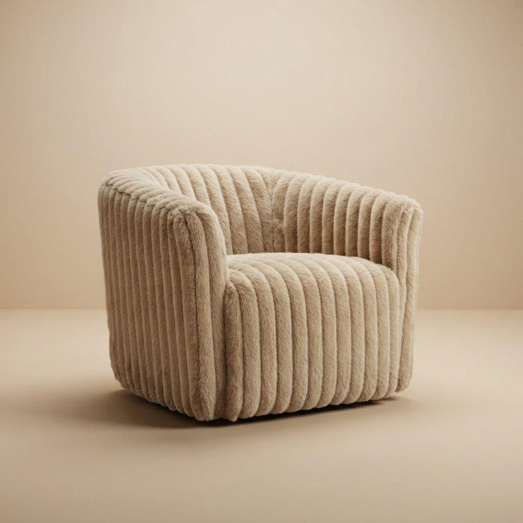 Mayfield Light Gray Soft Plush Fabric Swivel Chair