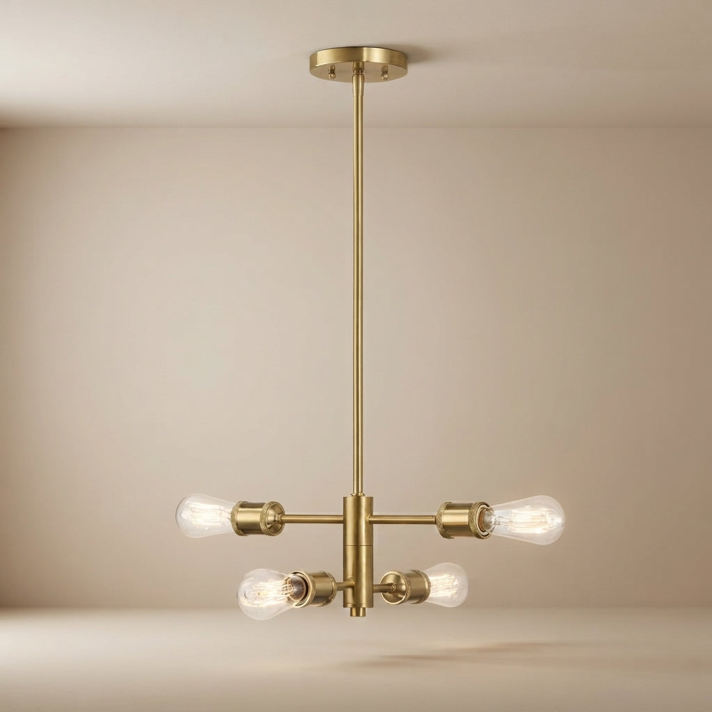 Trellis Four Lights Modern Gold Chandelier