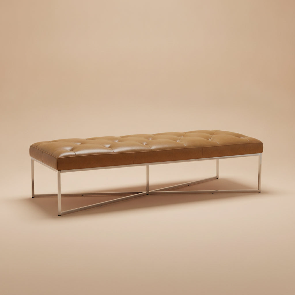 Salado Tan Leather Bench
