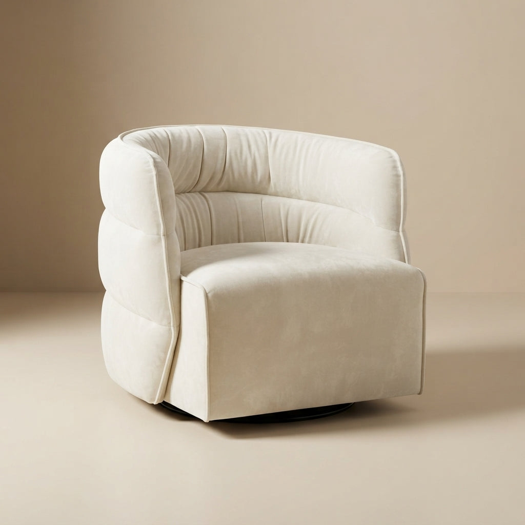 Shamrock Swivel Chair - Cream Velvet