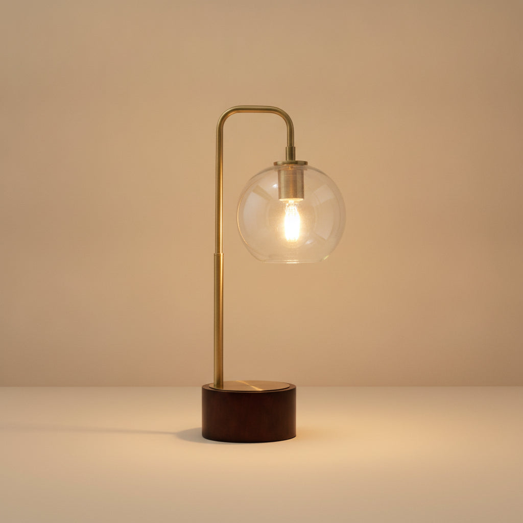 Aether Simple Glass Globe Arched Table Lamp