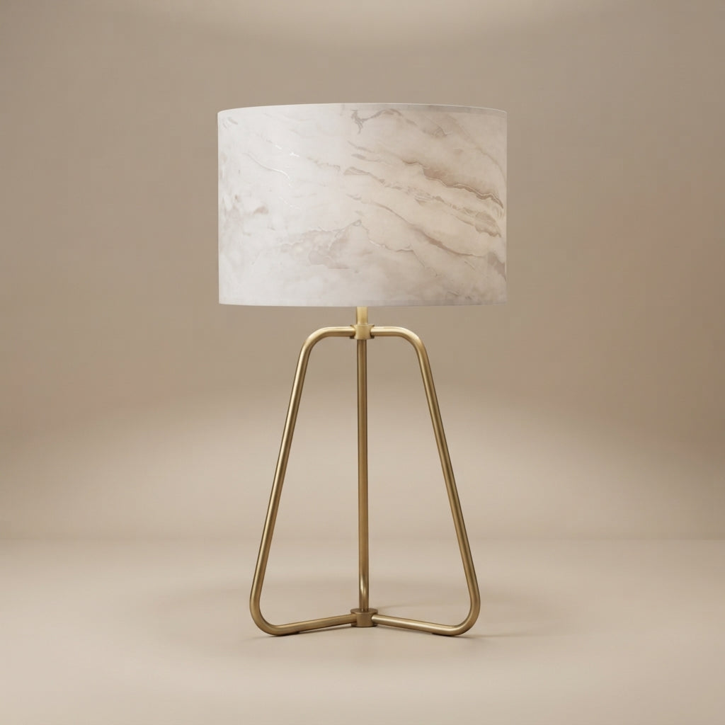 Triton Marble Lampshade Table Lamp - Bronze