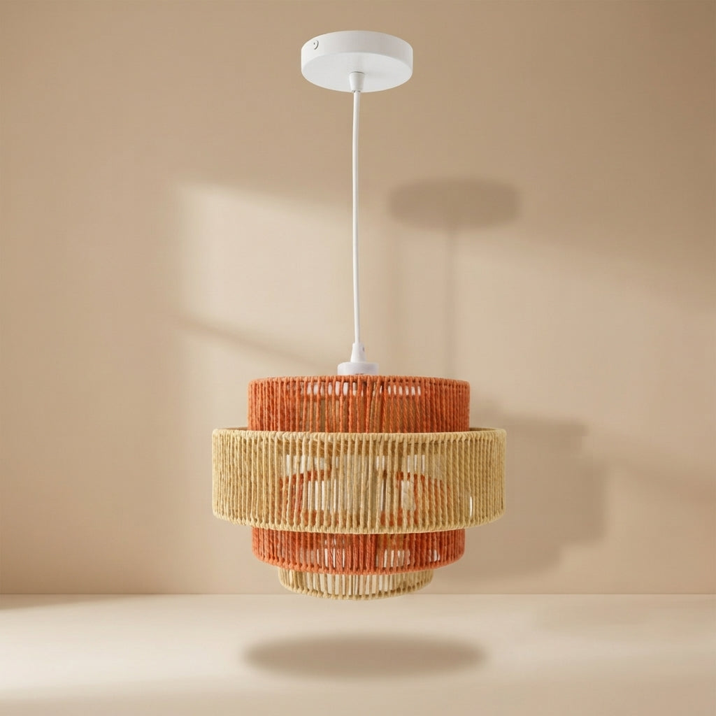 Flare Pendant Lamp White-Natural-Terracotta