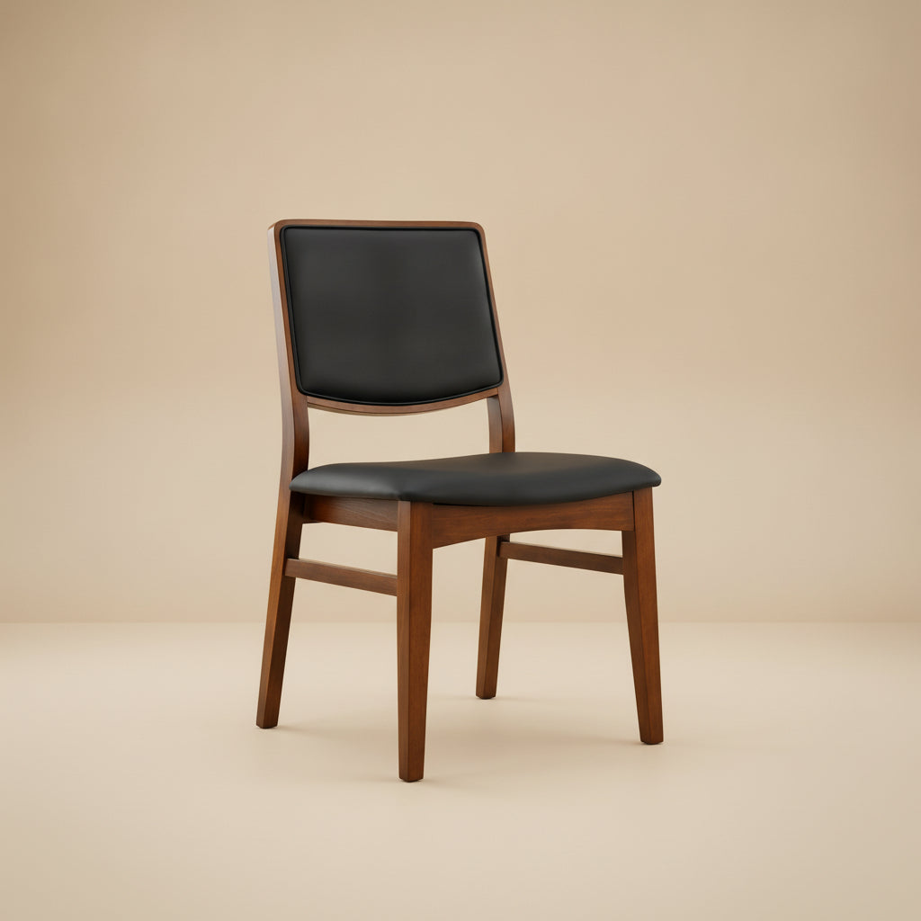 Sidera Black Vegan Leather Dining Chair Set of 2