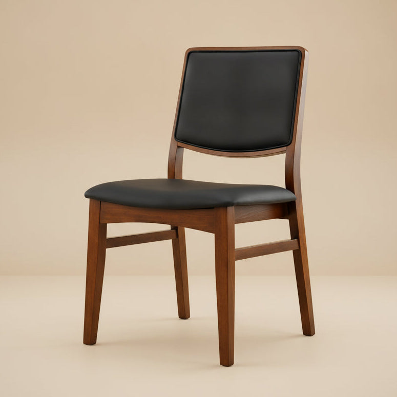 Sidera Black Vegan Leather Dining Chair Set of 2
