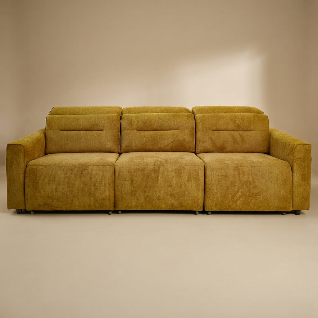 Archie Gold Fabric Power Slider Sofa