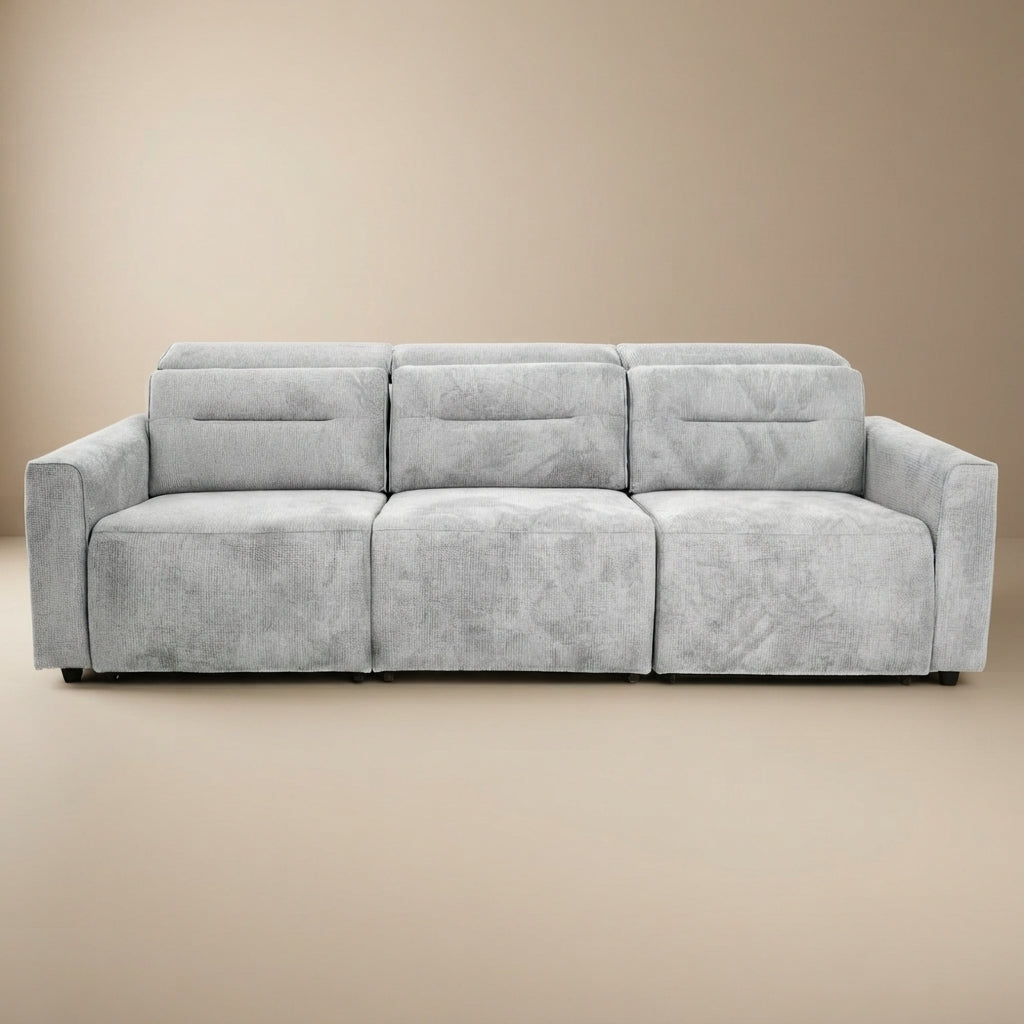 Archie Light Grey Fabric Power Slider Sofa