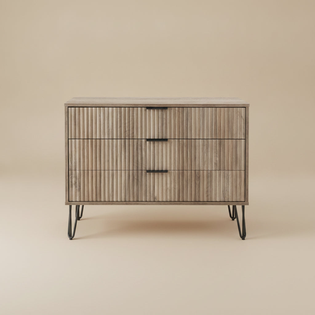 modern rustic dresser Dumbo Grey | Bedroom Chest & Storage inspired drawer cutouts Vince Camuto Metallic Embellished Sophistication in style Size:US 10P