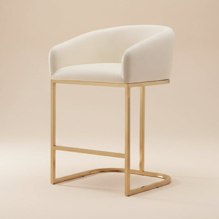 Louvre Counter Stool in Cream and Titanium Gold