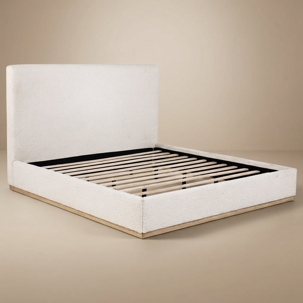 Knox Upholstered Panel Bed Cream