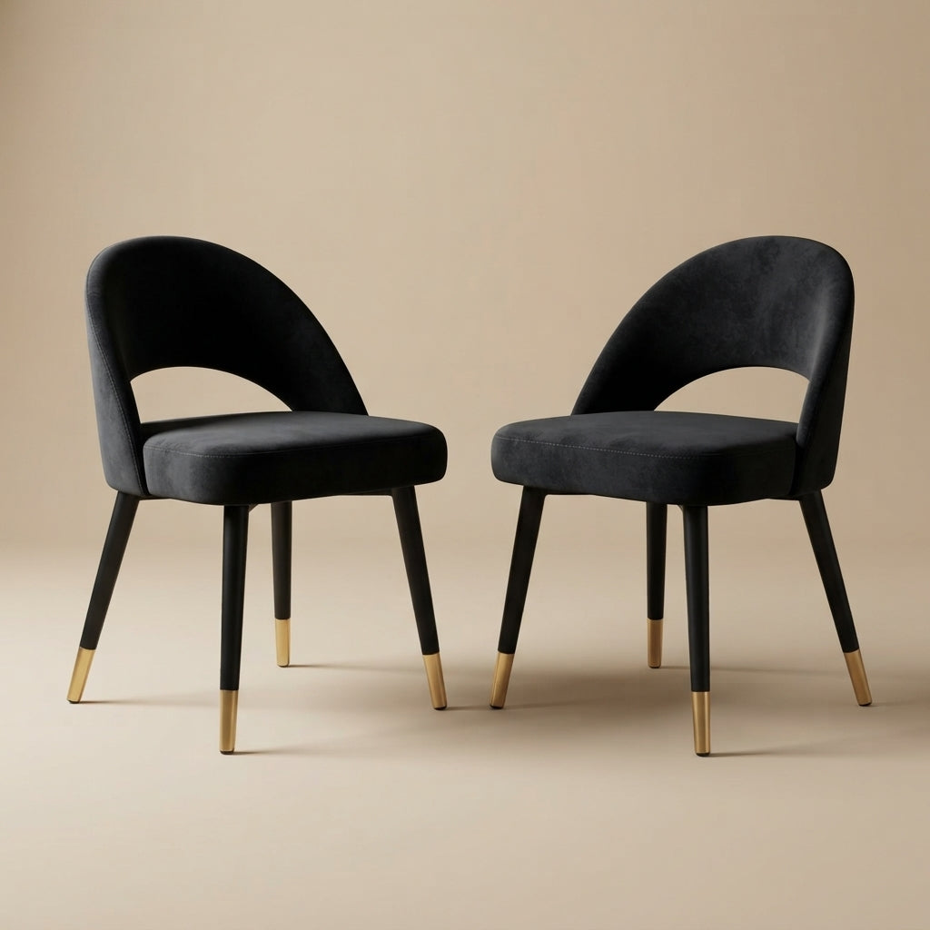 Lindsey Black Upholstered Dining Side Chair (Set of 2)