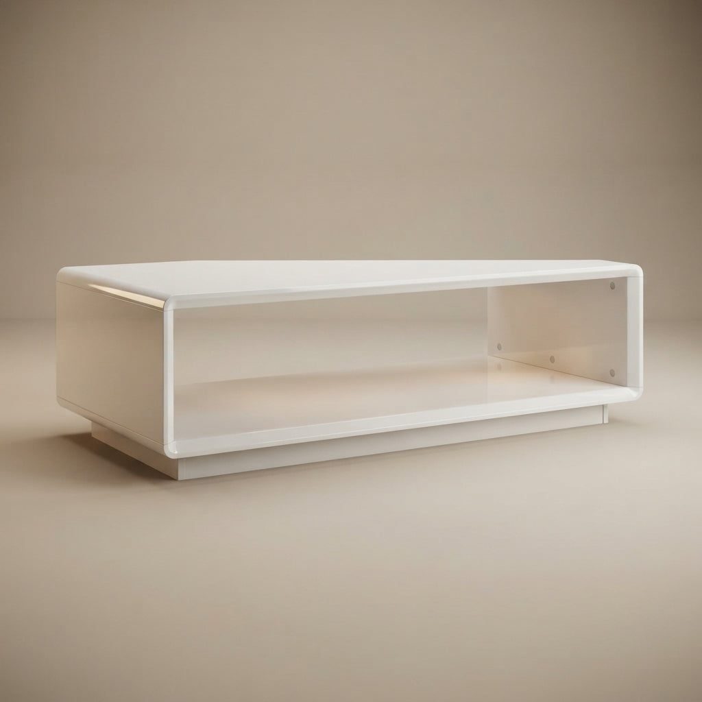 Paseo Rectangular Cocktail Coffee Table White High Gloss