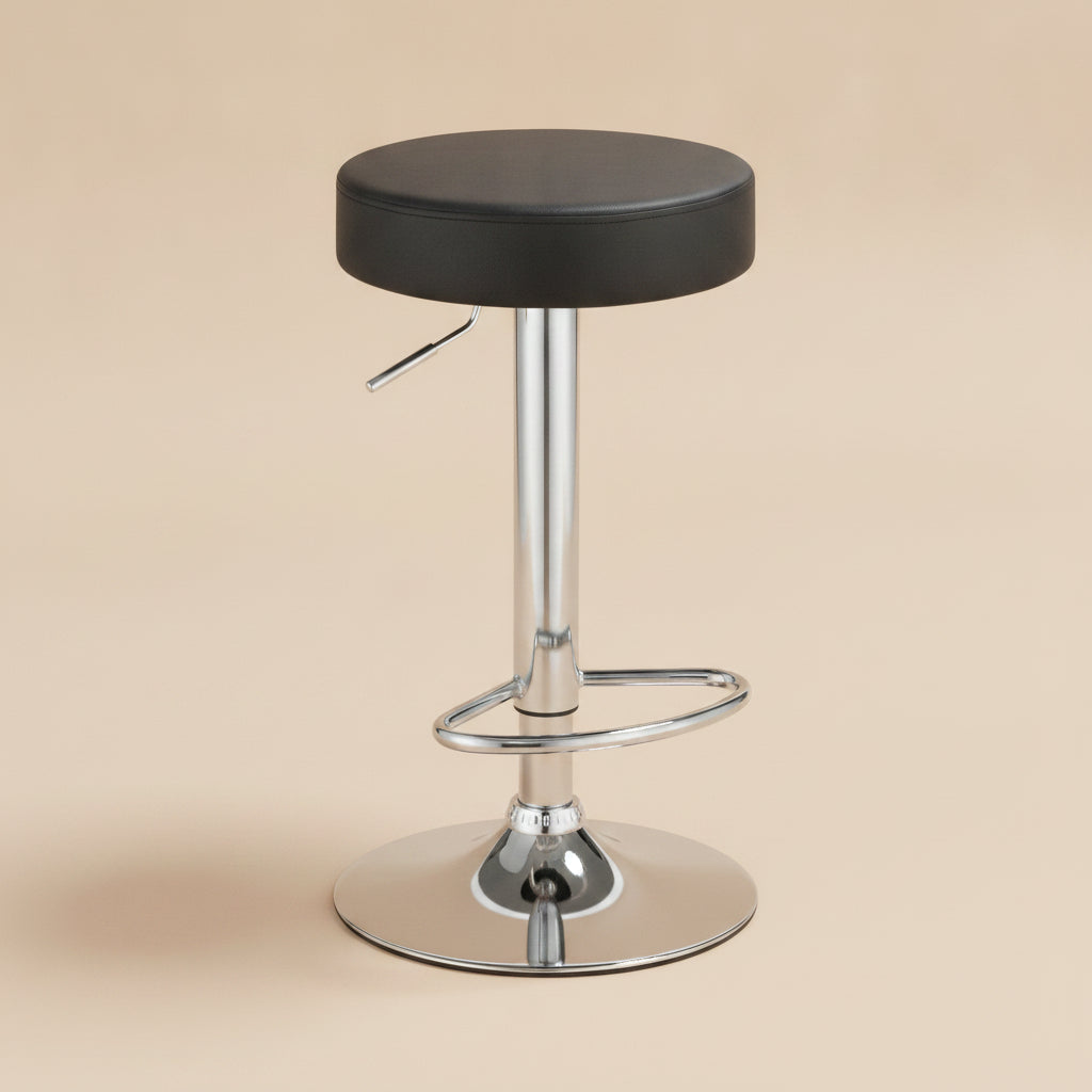 Ramses 29-inch Adjustable Bar Stool Chrome and Black
