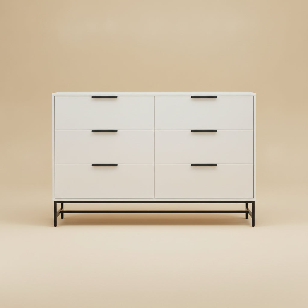 Sonora 6-drawer Bedroom Dresser White