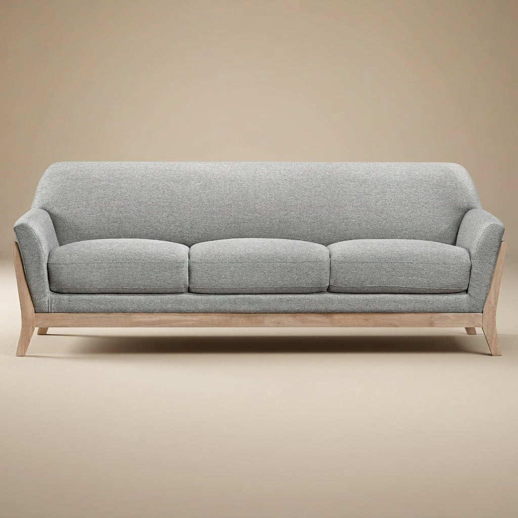 Vaughn Fabric Upholstered Flared Arm Sofa Grey