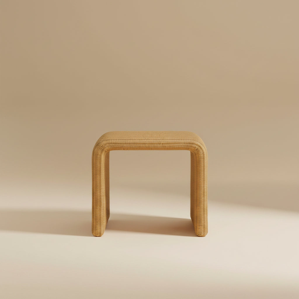 Cahya Square Woven Rattan End Table Natural