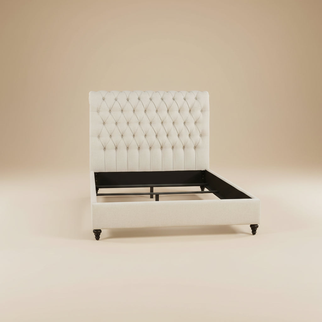 Devon 57-inch Upholstered Panel Bed Beige