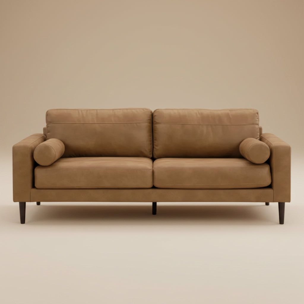Telora Vegan Tan Leather Sofa