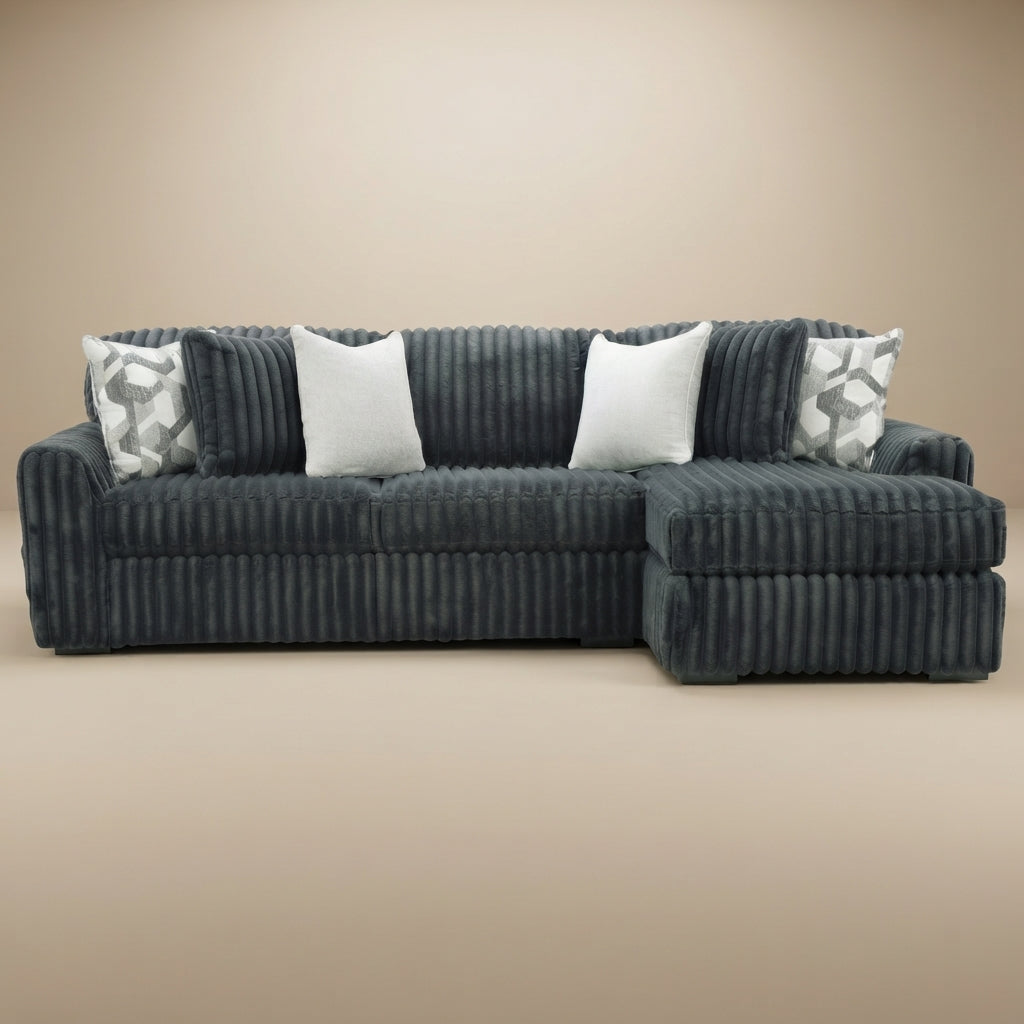 Midnight-Madness 2-Piece Sectional Right Chaise - Blue