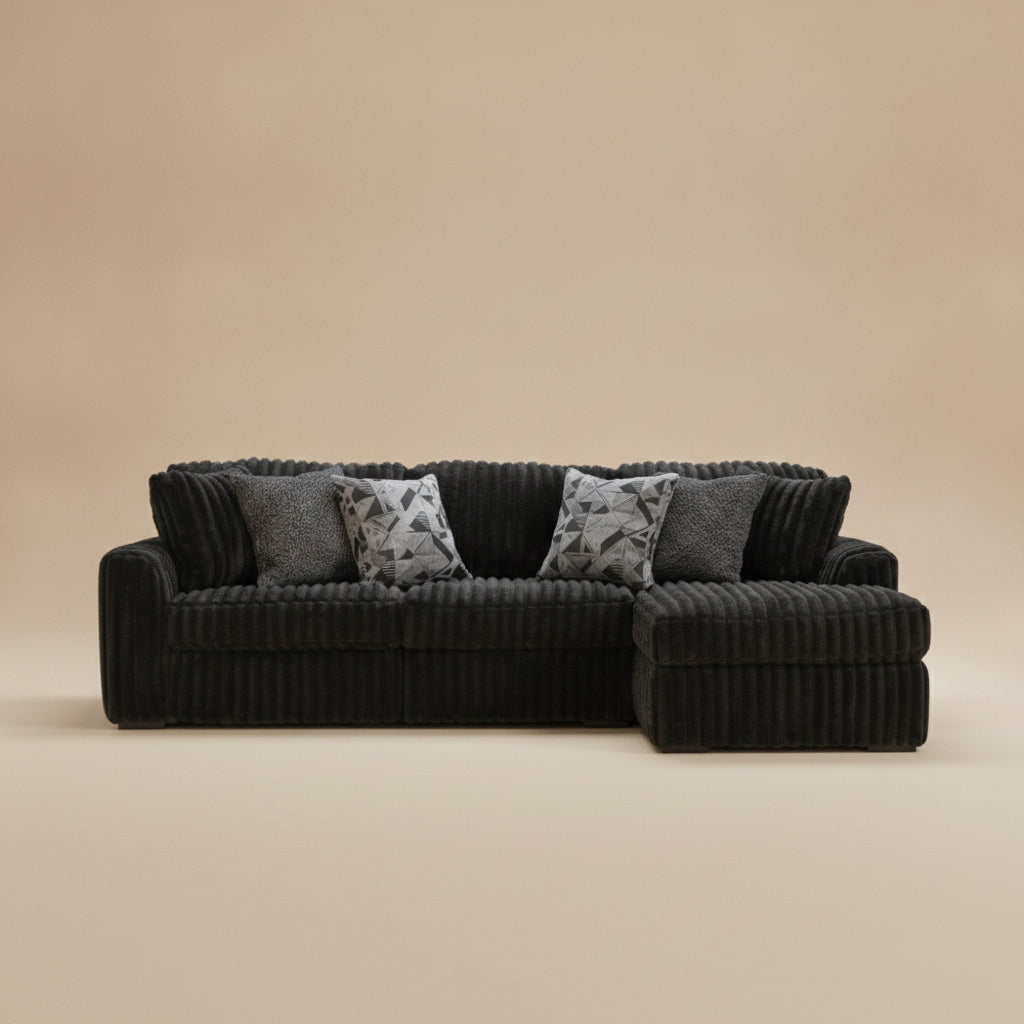 Midnight-Madness 2-Piece Sectional Sofa with Chaise - Right-Arm Chaise