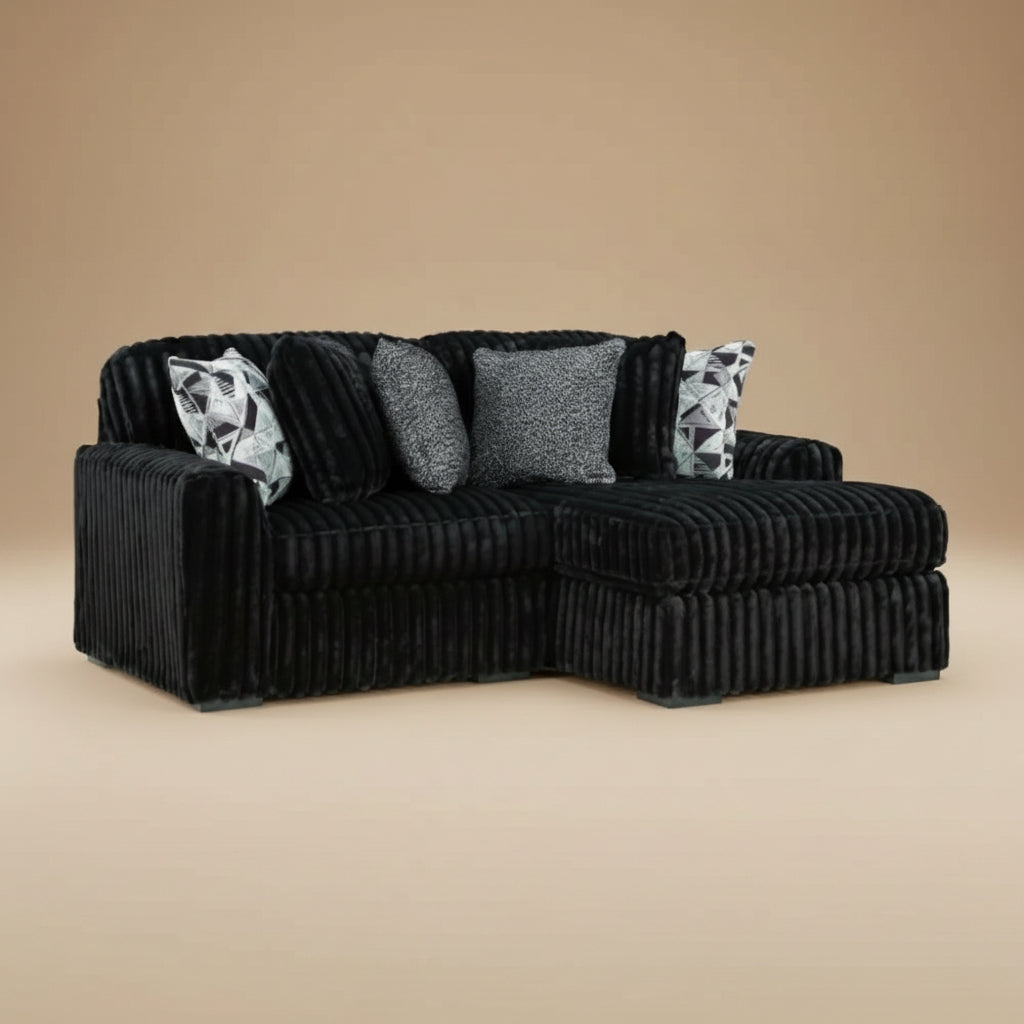 Midnight-Madness 2-Piece Sectional with Chaise - Right-Arm Chaise