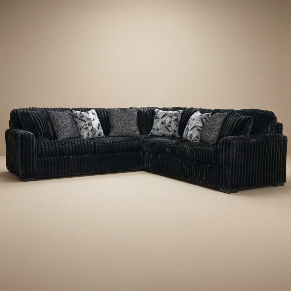 Midnight-Madness 3-Piece Sectional - Onyx