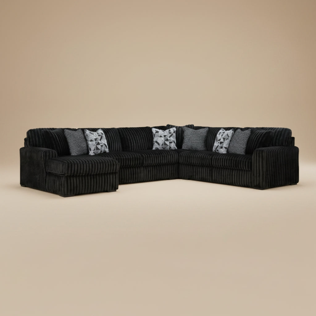Midnight-Madness 4-Piece Sectional with Chaise
