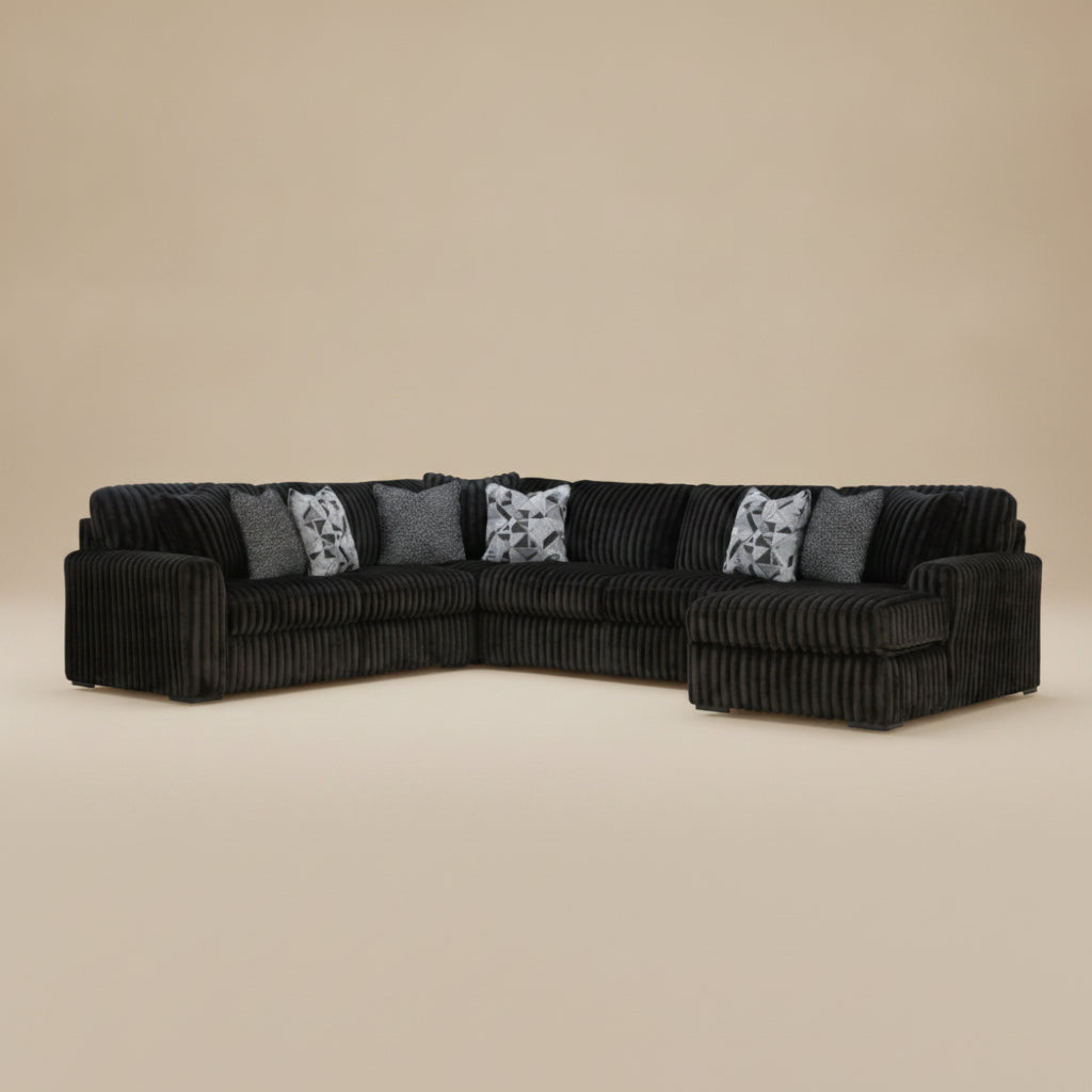 Midnight-Madness 4-Piece Sectional with Right Chaise