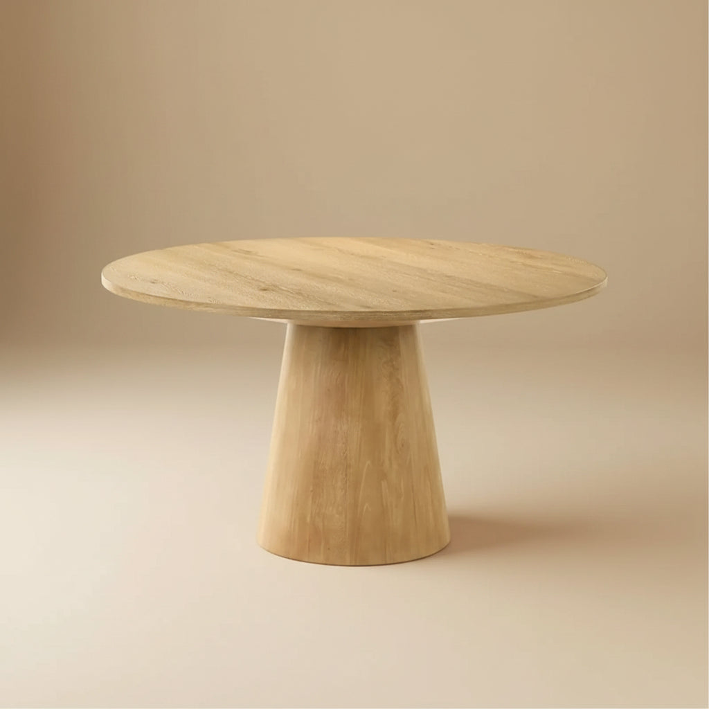 Tottenham Contemporary Oak Veneer 59-Inch Round Pedestal Dining Table
