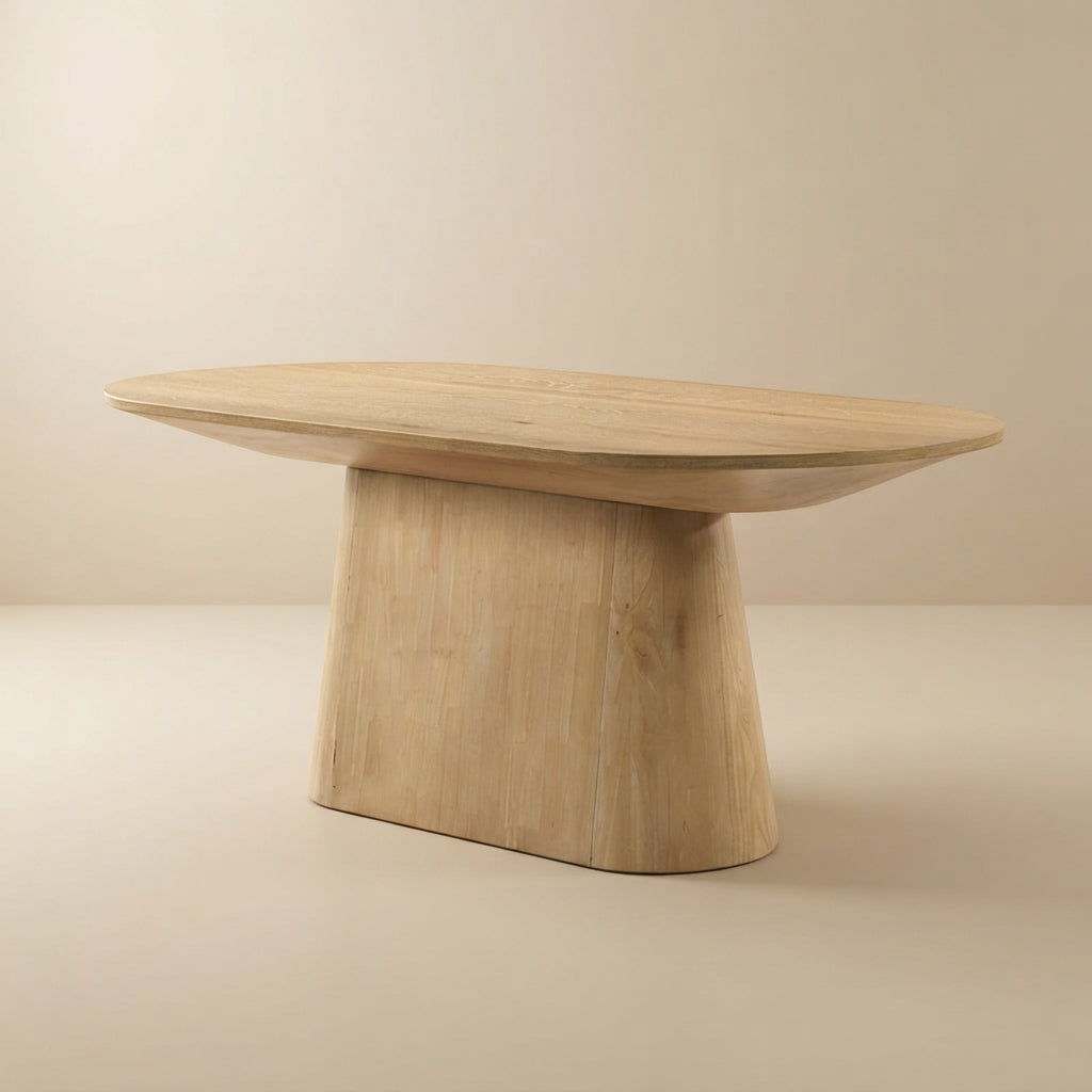 Tottenham Contemporary Oak Veneer 88-Inch Oval Pedestal Dining Table