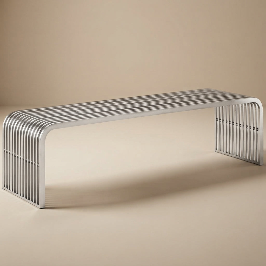 Pipe 60" Stainless Steel Bench by Modway