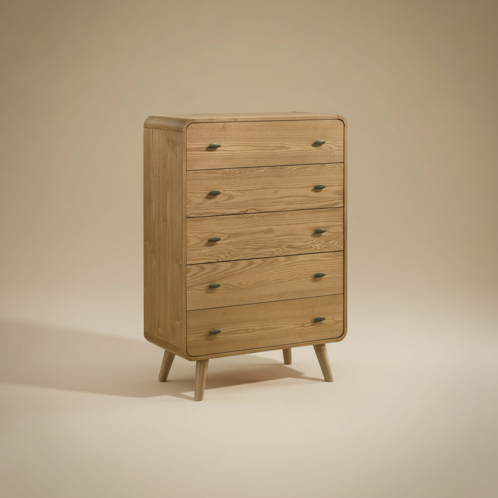 Robyn 5-drawer Light Ash Bedroom Chest of Drawers