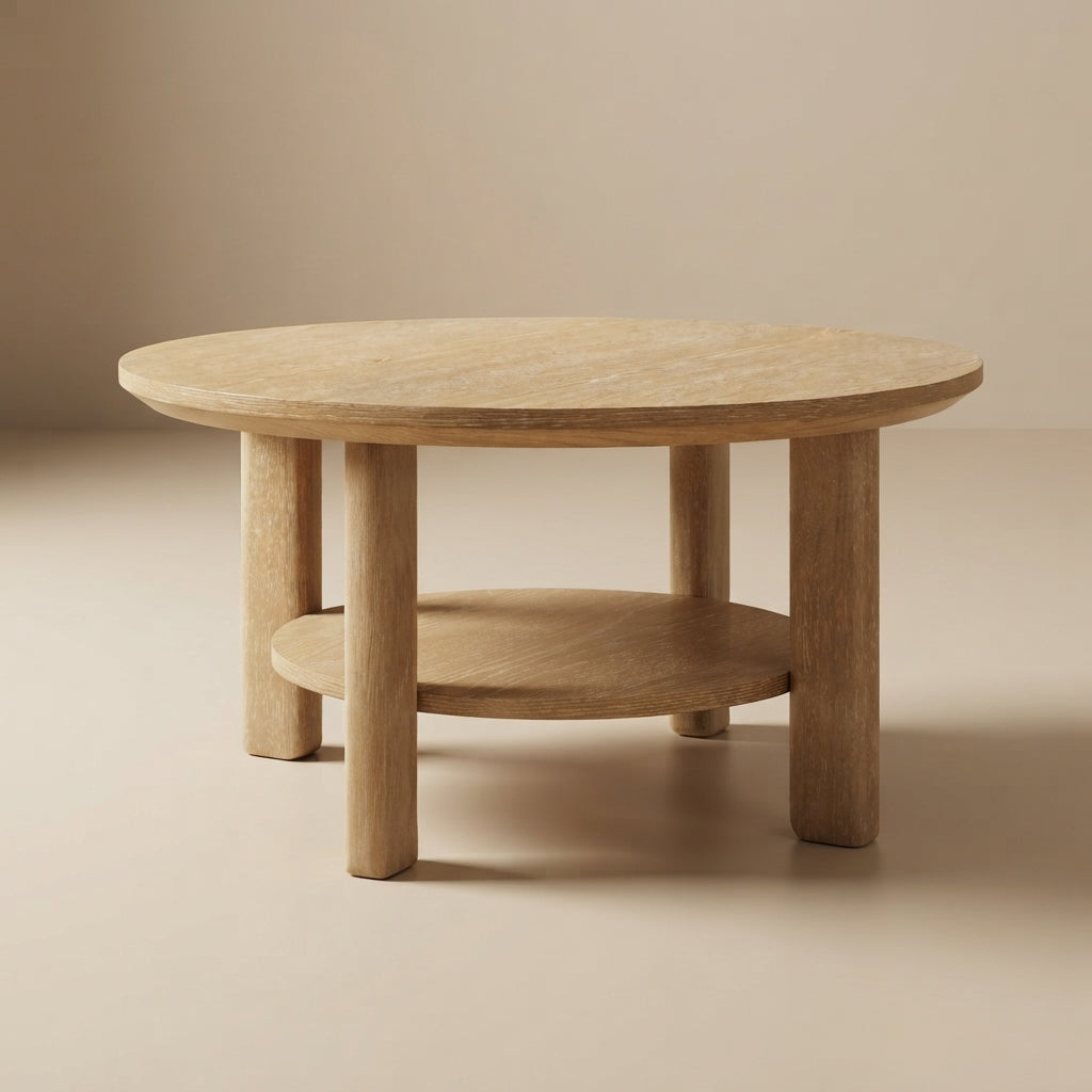 Ottowa 35-inch Light Oak Round Wood Cocktail Coffee Table