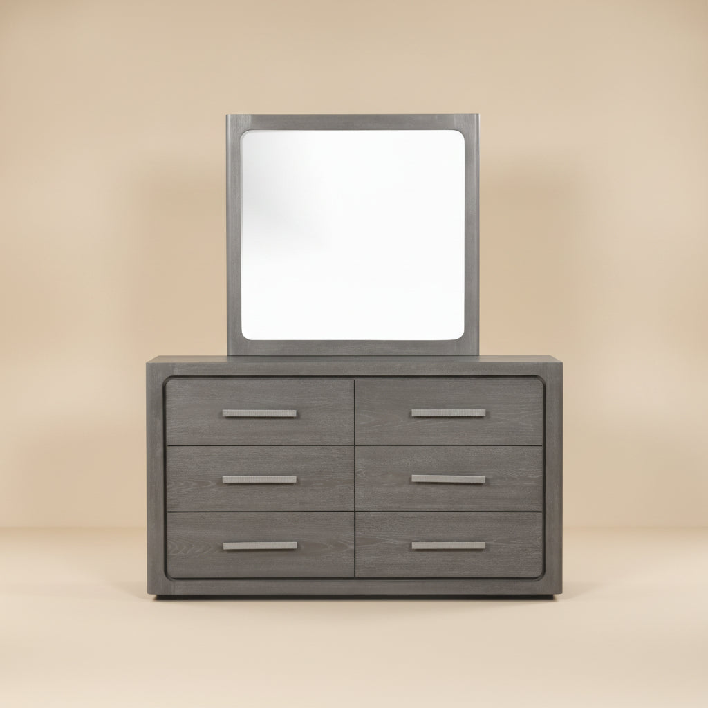 Crowthorne Contemporary Warm Gray Rubberwood Dresser by Furniture of America
