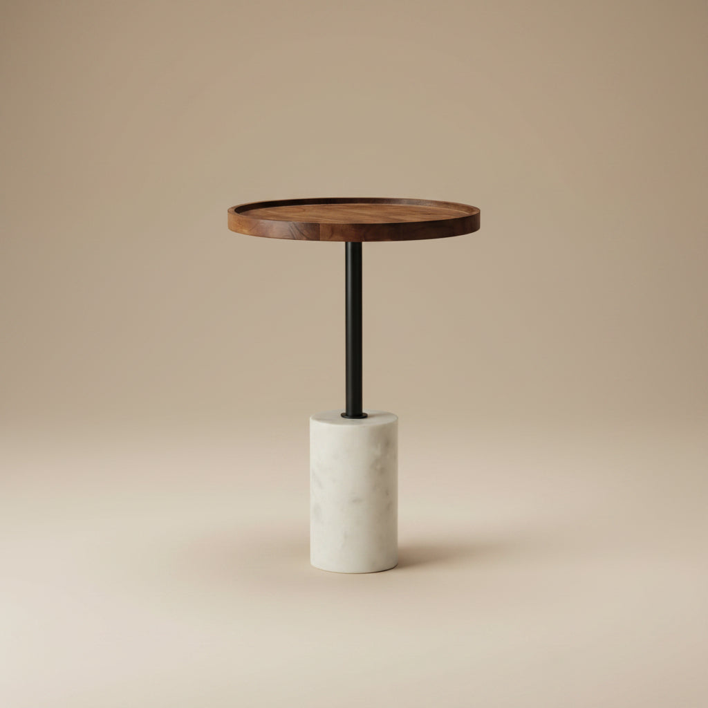 Amina Round Acacia Wood Side Table by Modway