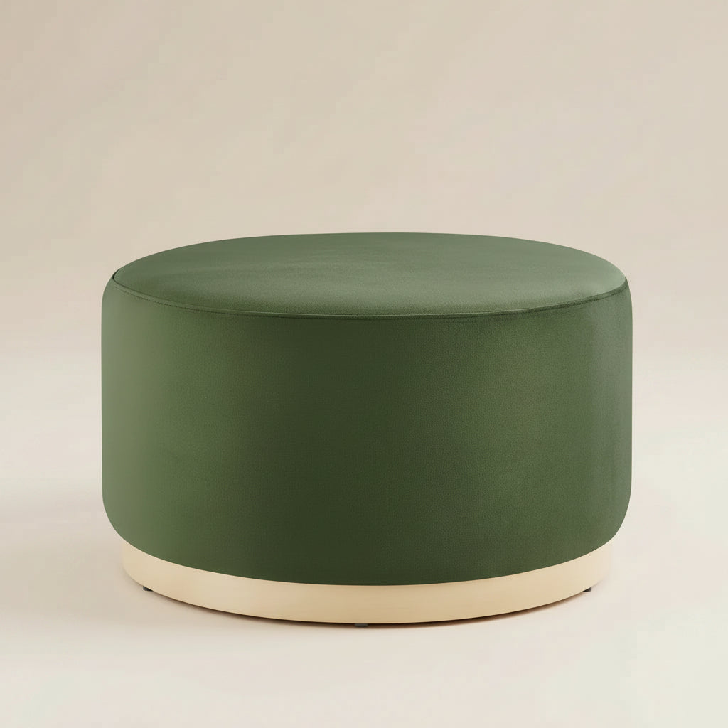 Tilden Large 29" Round Performance Velvet Upholstered Ottoman by Modway