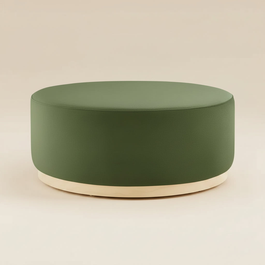 Tilden Large 38" Round Performance Velvet Upholstered Ottoman by Modway