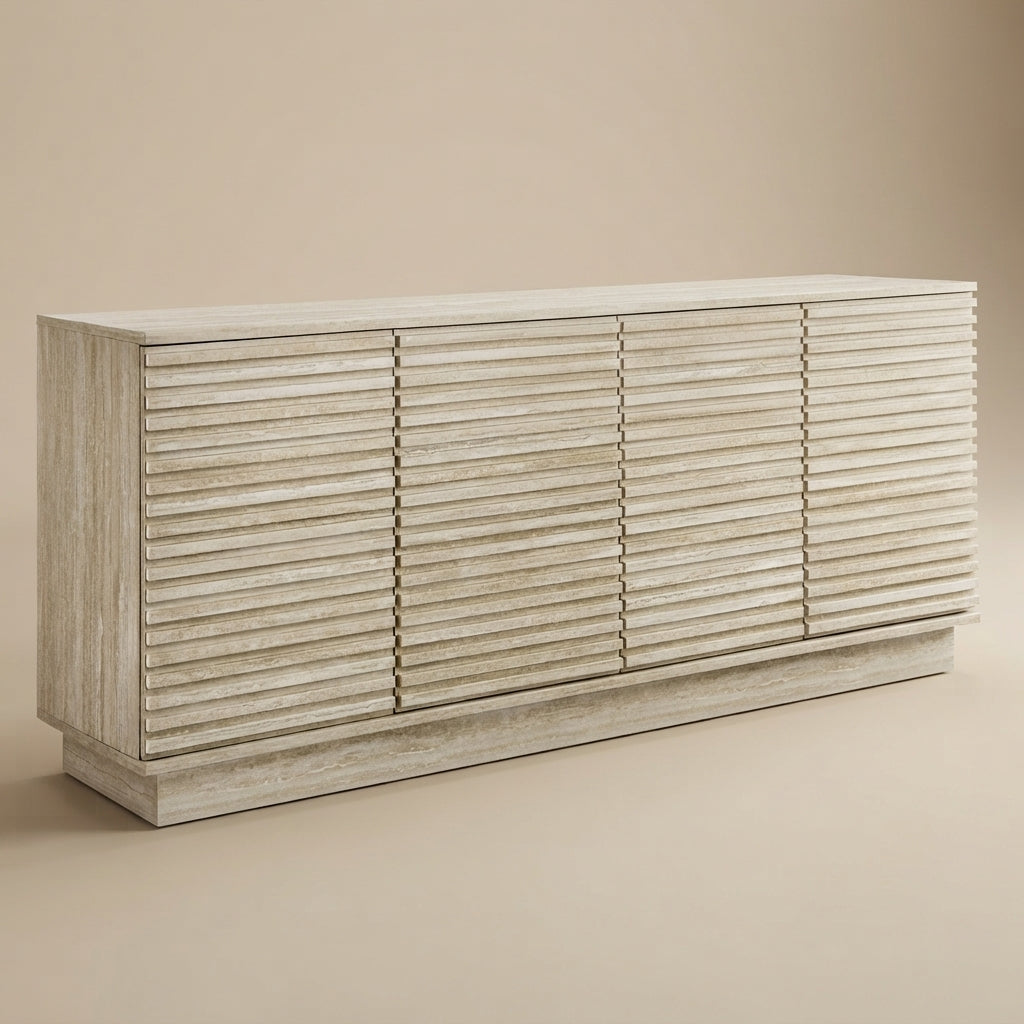 Render 70" Faux Travertine Sideboard Cabinet TV Stand by Modway