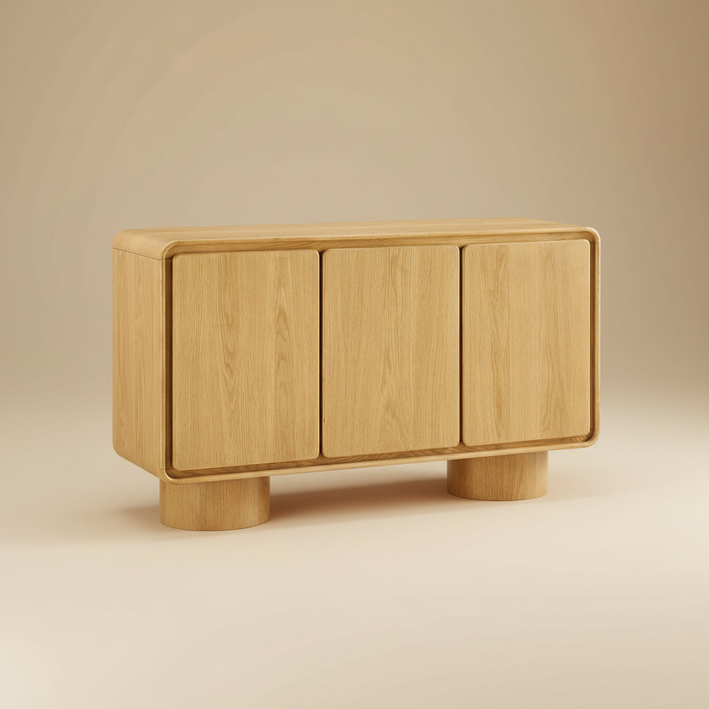 Lumo 3-Door Curved Wood Accent Cabinet by Modway