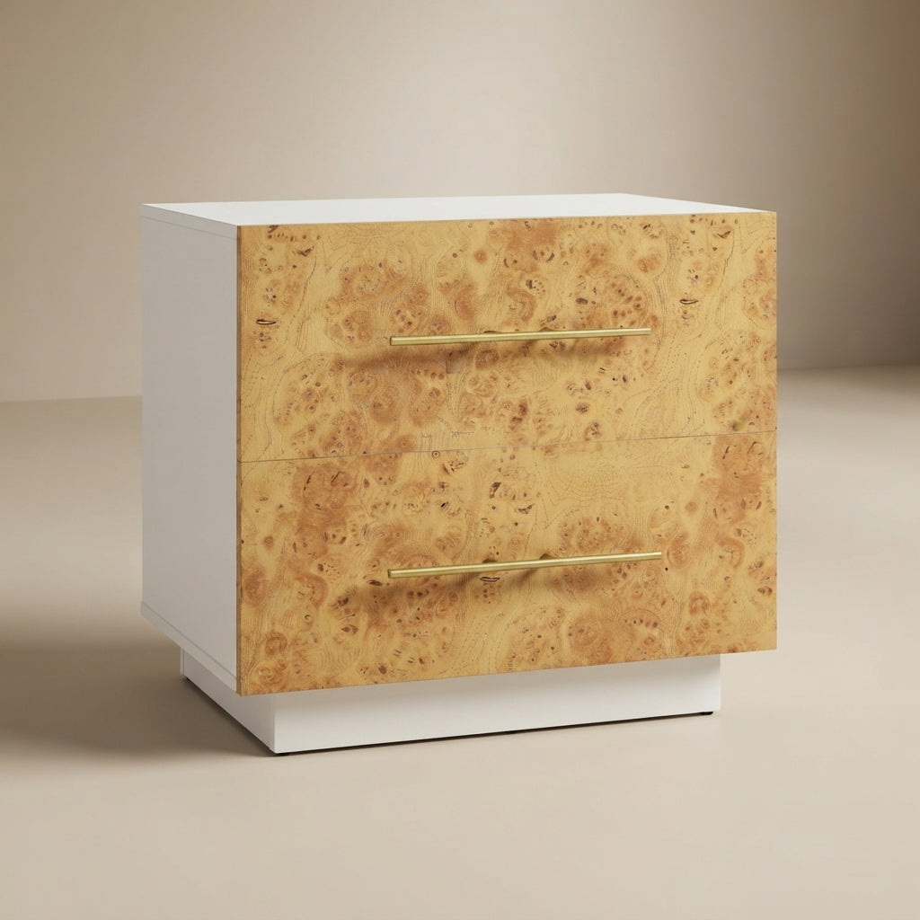 Abel 2-Drawer Burl Wood Nightstand by Modway